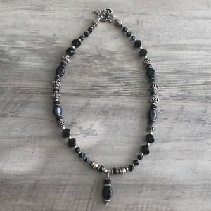 Black and silver beaded necklace